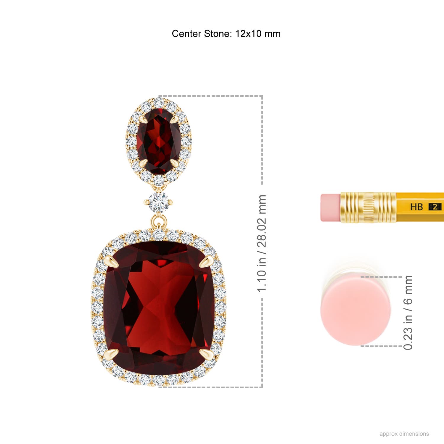 AAA - Garnet / 12.45 CT / 14 KT Yellow Gold