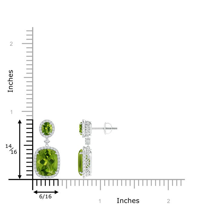 AAAA - Peridot / 7 CT / 14 KT White Gold