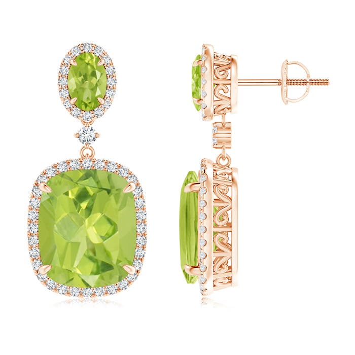 AA - Peridot / 12.61 CT / 14 KT Rose Gold