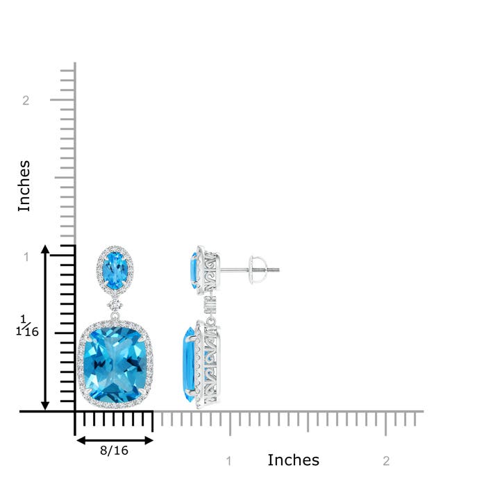 AAAA - Swiss Blue Topaz / 13.33 CT / 14 KT White Gold