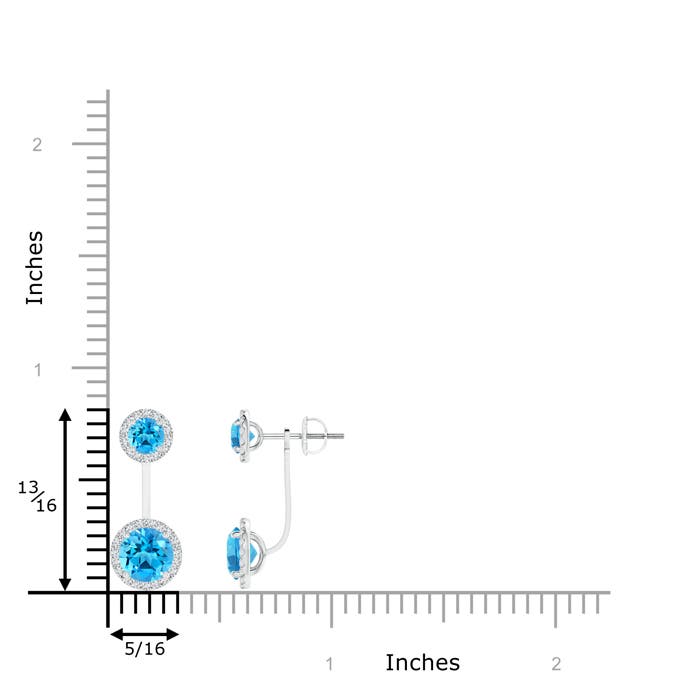 AAAA - Swiss Blue Topaz / 2.87 CT / 14 KT White Gold