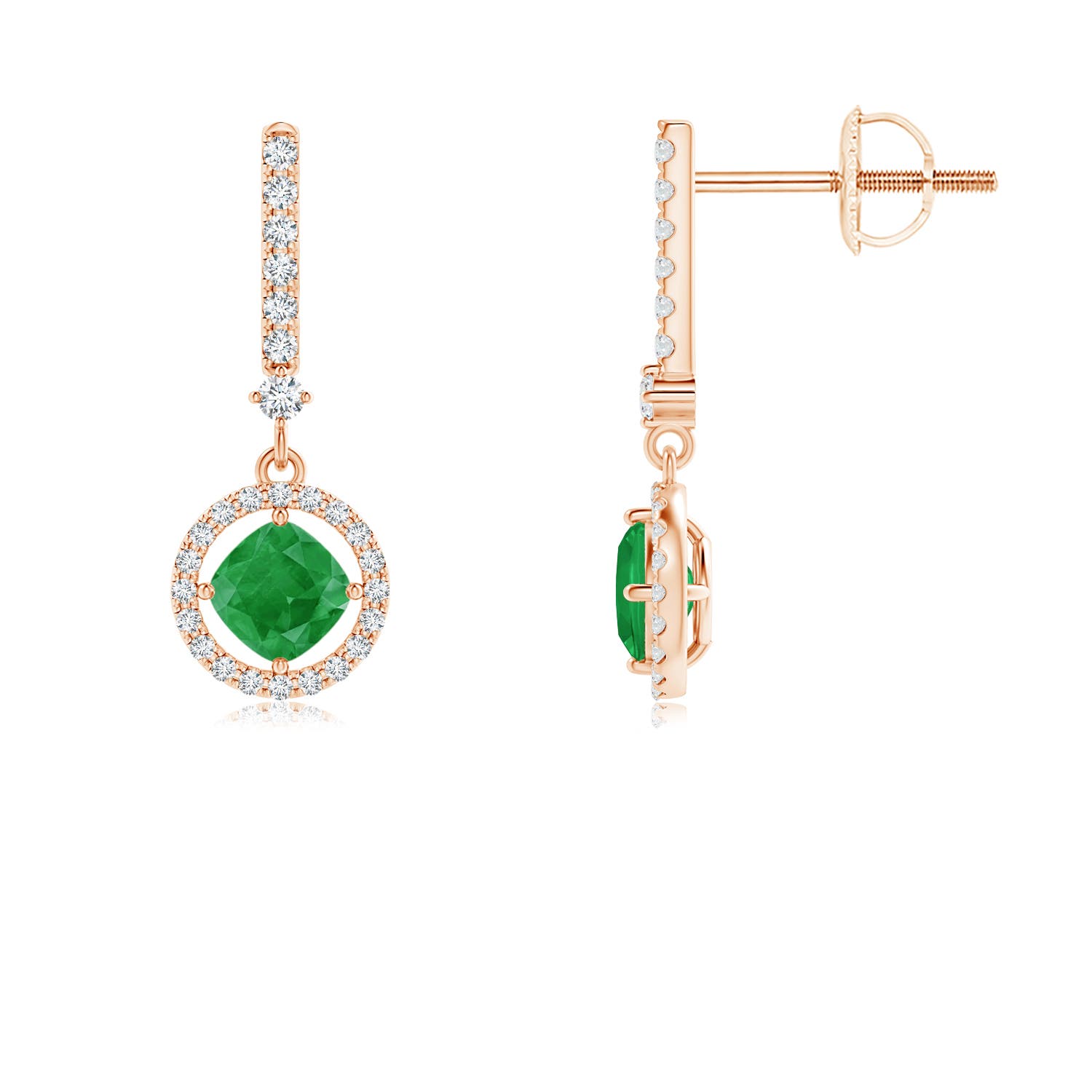 A - Emerald / 0.72 CT / 14 KT Rose Gold