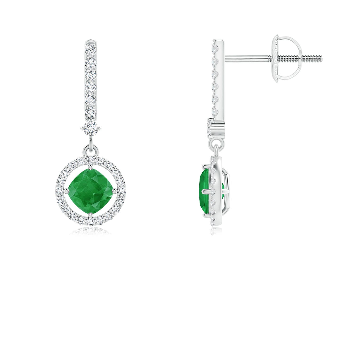 A - Emerald / 0.72 CT / 14 KT White Gold