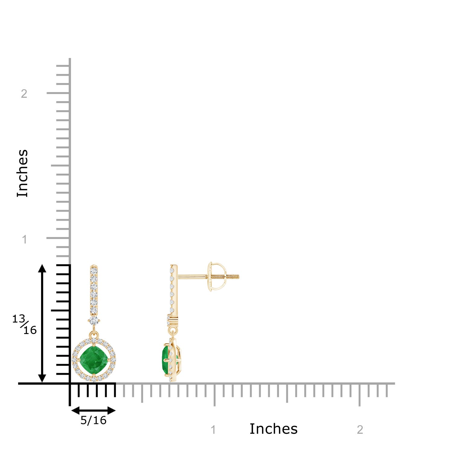 A - Emerald / 0.72 CT / 14 KT Yellow Gold