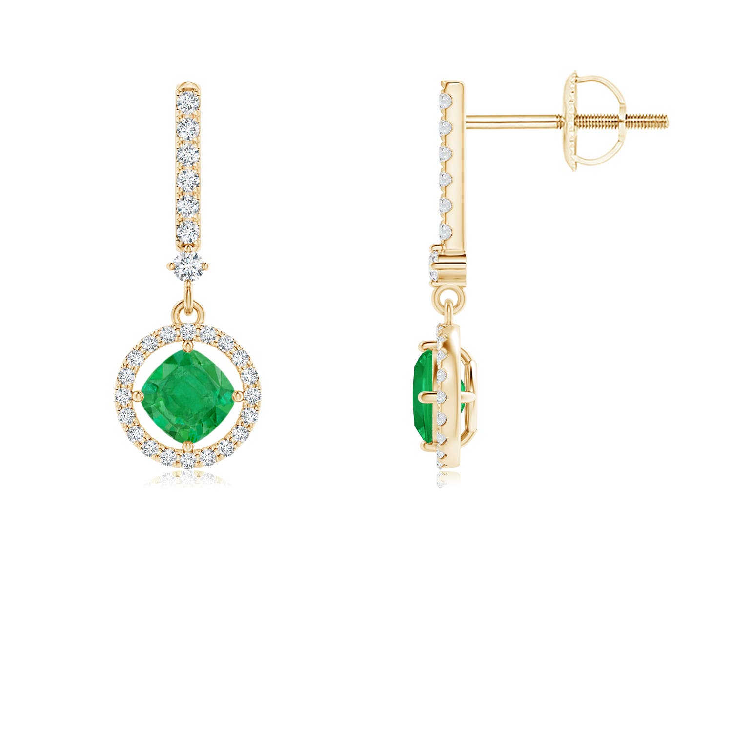 AA - Emerald / 0.72 CT / 14 KT Yellow Gold