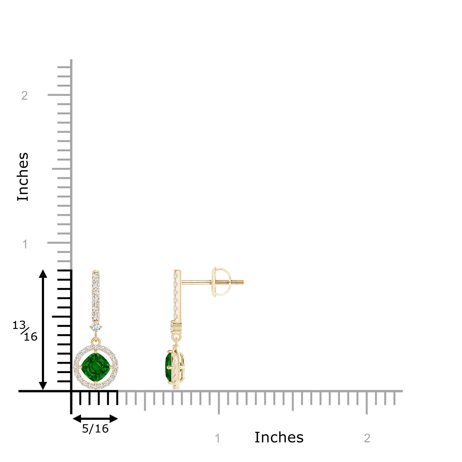 AAAA - Emerald / 0.72 CT / 14 KT Yellow Gold