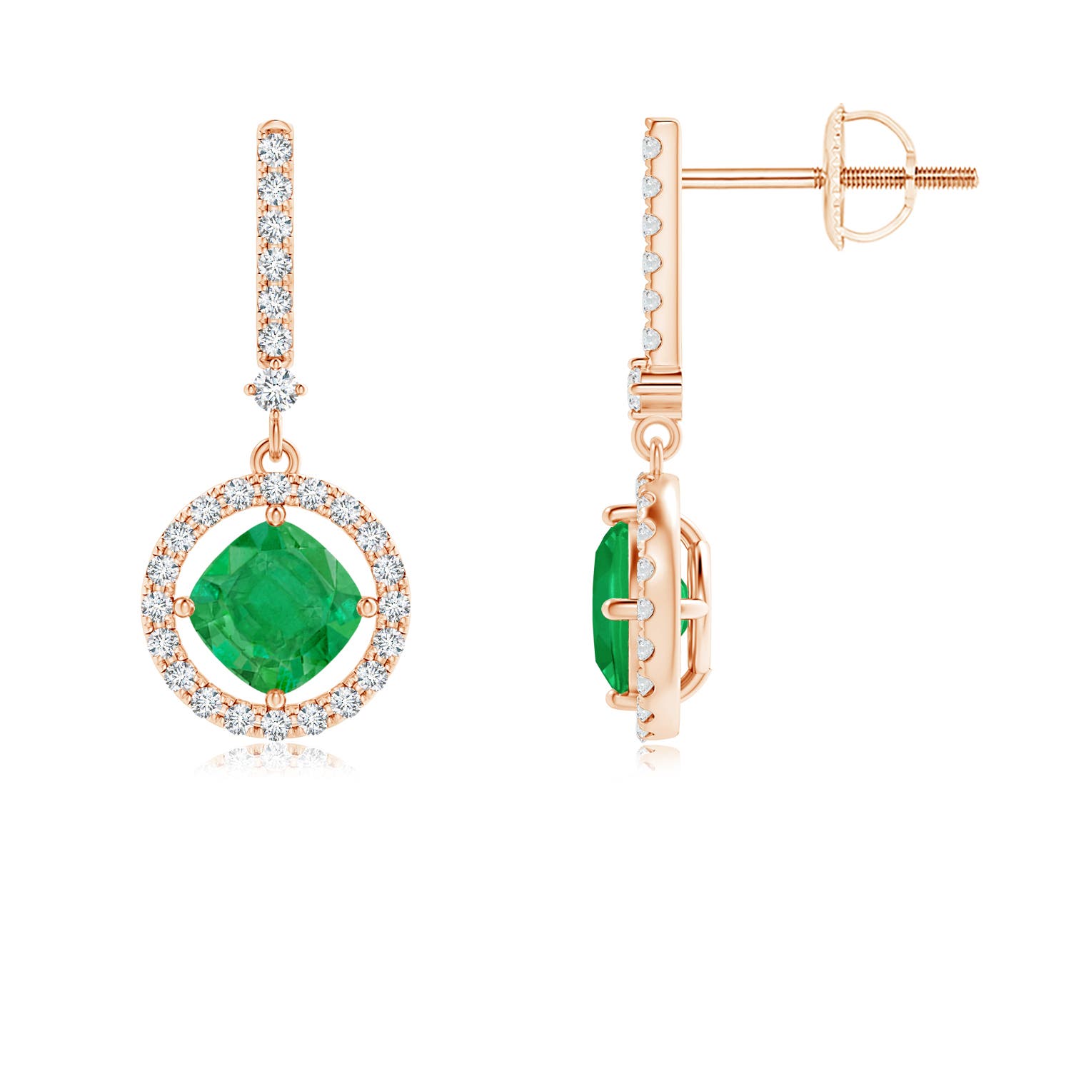 AA - Emerald / 1.4 CT / 14 KT Rose Gold