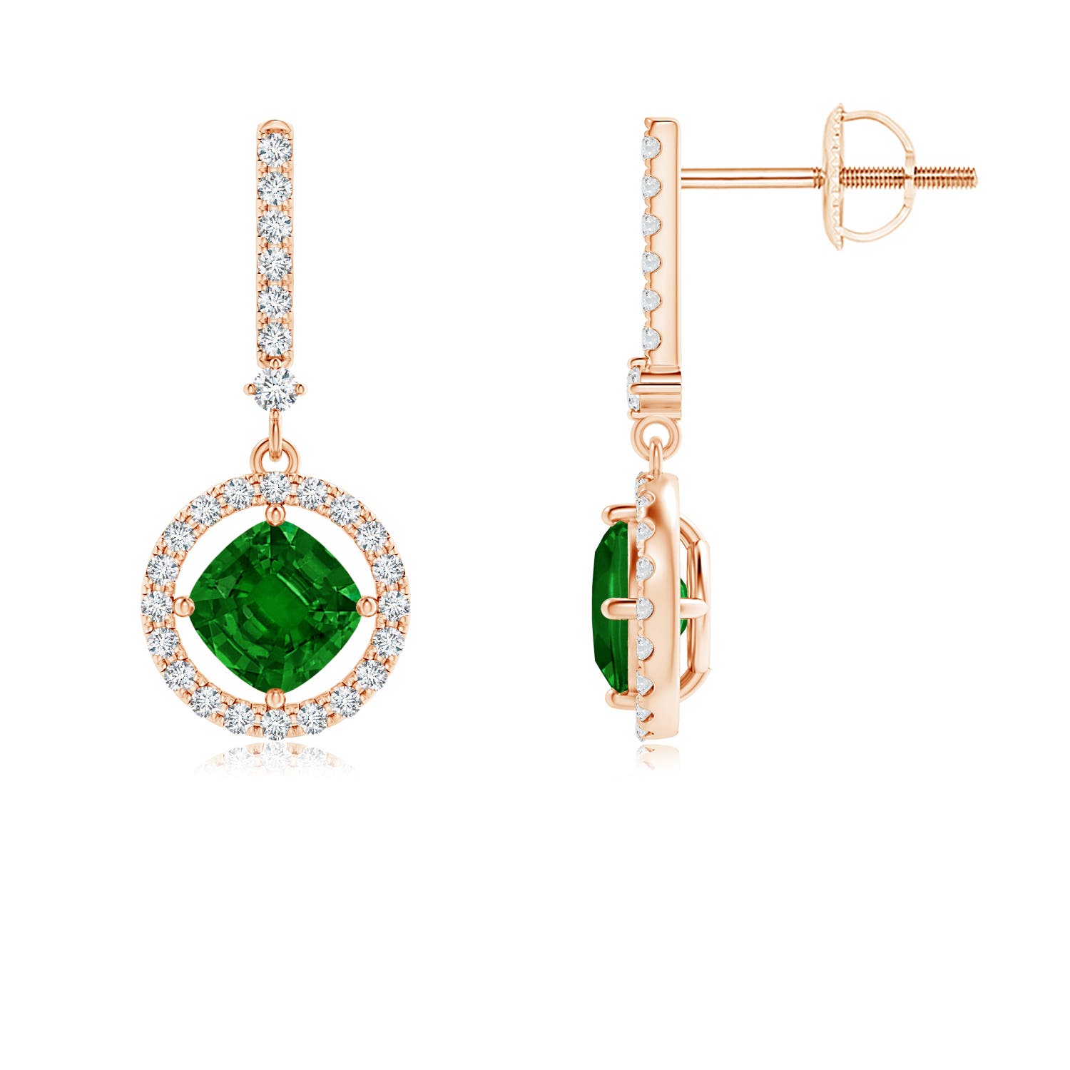 AAAA - Emerald / 1.4 CT / 14 KT Rose Gold