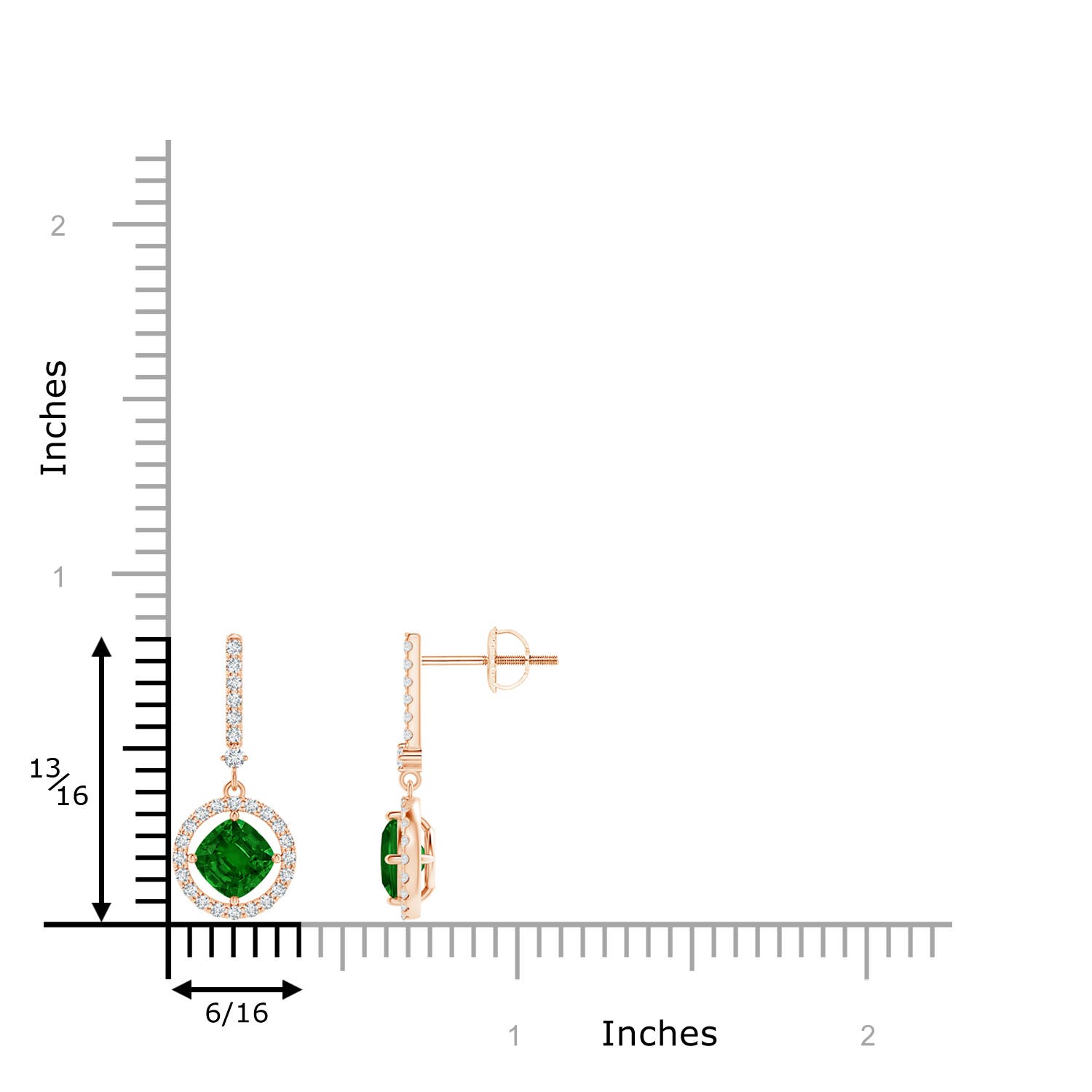 AAAA - Emerald / 1.4 CT / 14 KT Rose Gold