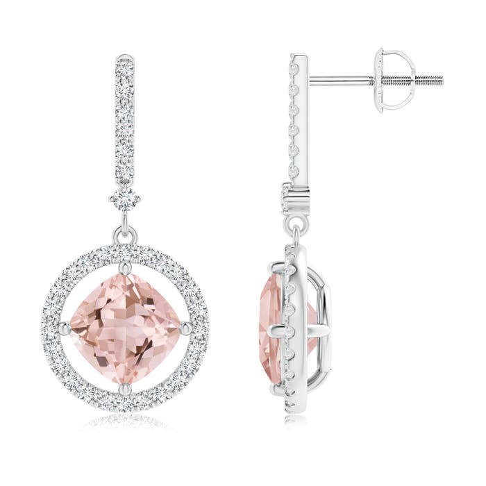 AAAA - Morganite / 2.88 CT / 14 KT White Gold