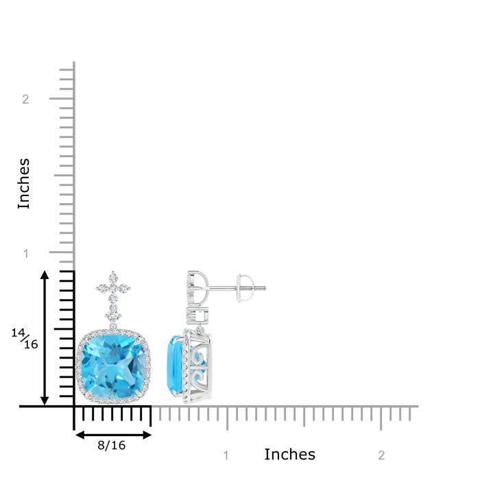 AAA - Swiss Blue Topaz / 10.84 CT / 14 KT White Gold