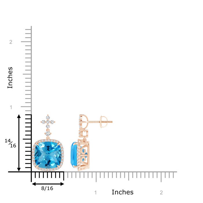 AAAA - Swiss Blue Topaz / 10.84 CT / 14 KT Rose Gold