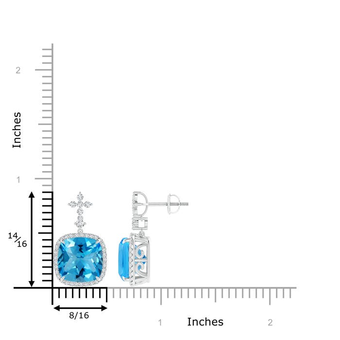 AAAA - Swiss Blue Topaz / 10.84 CT / 14 KT White Gold