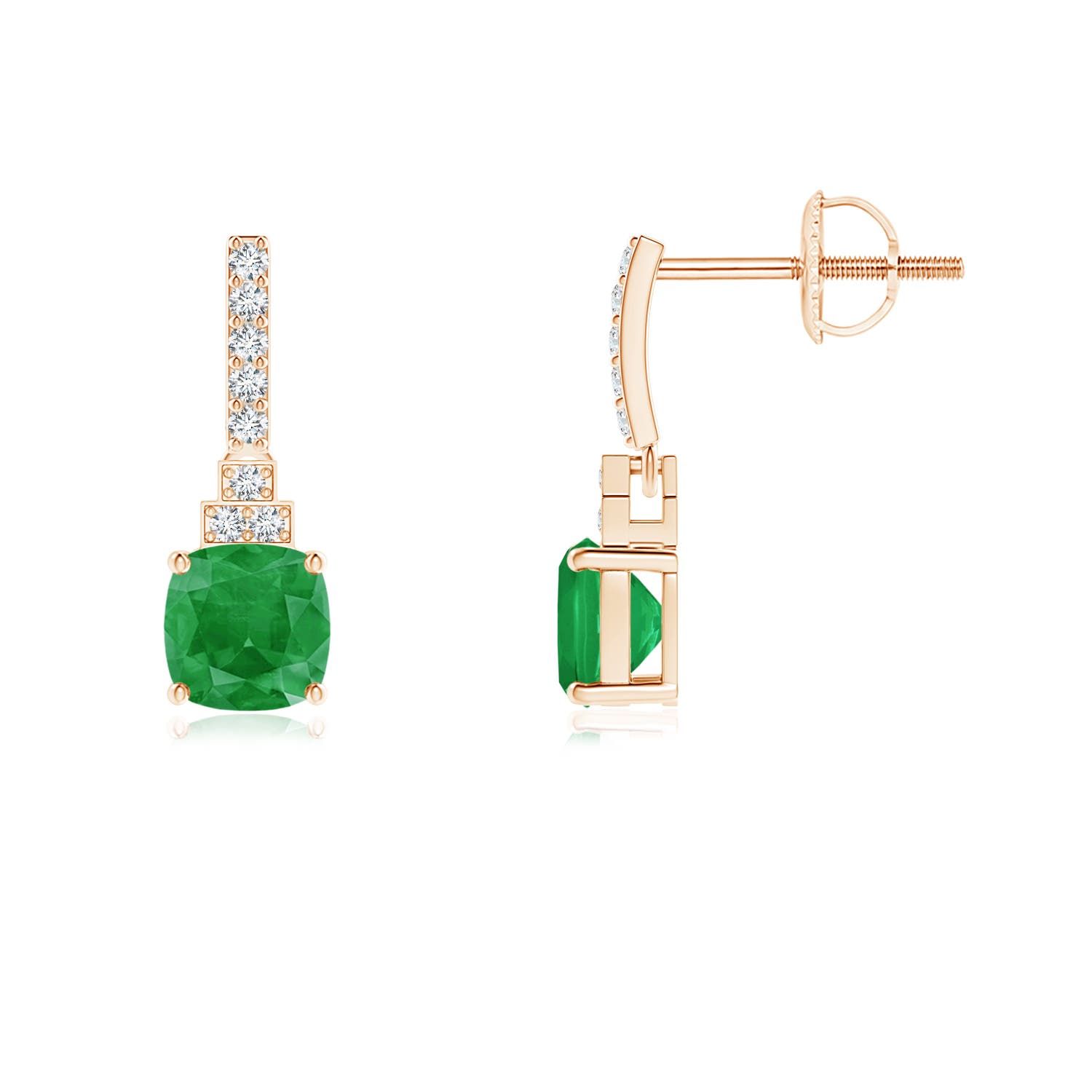 A - Emerald / 1.2 CT / 14 KT Rose Gold