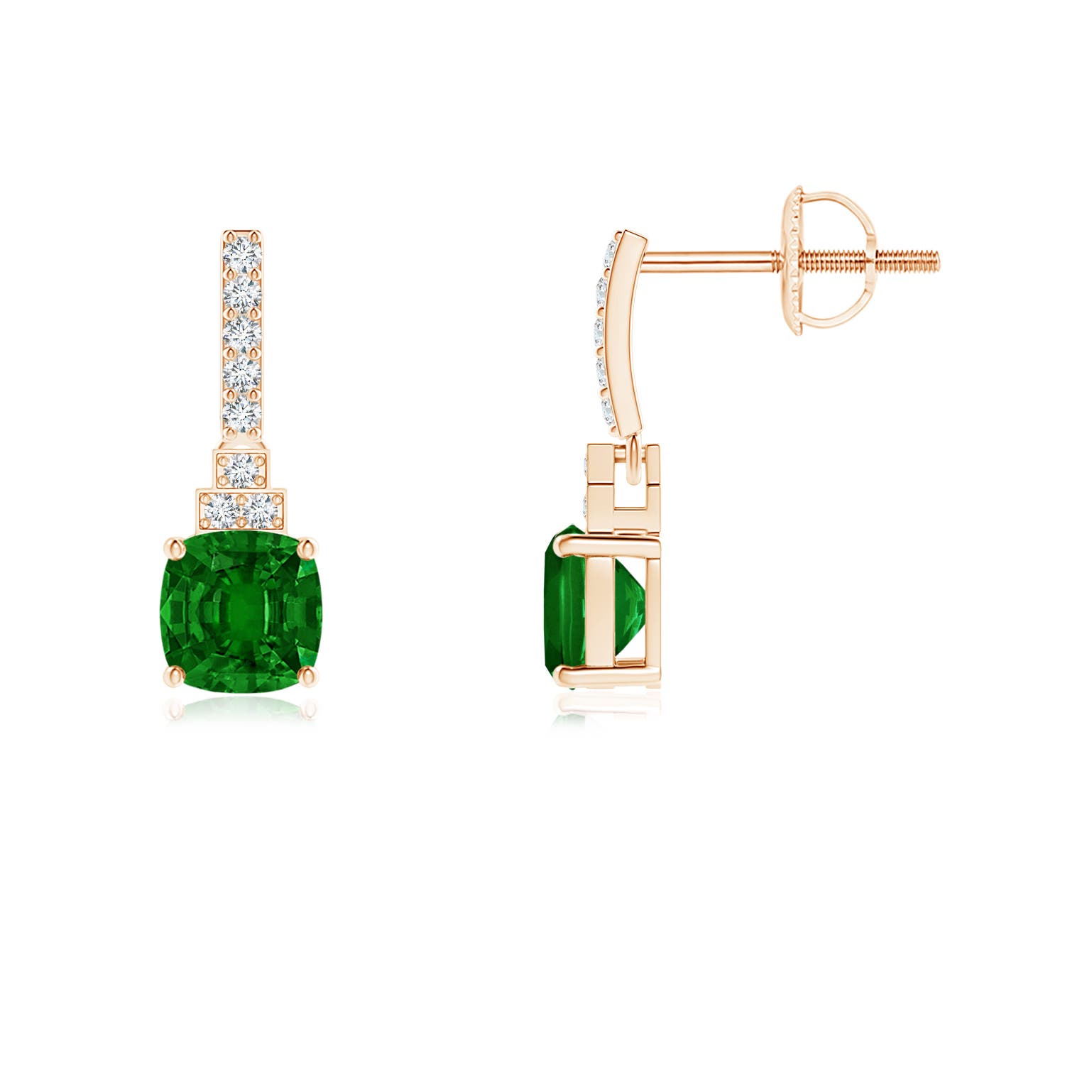 AAAA - Emerald / 1.2 CT / 14 KT Rose Gold