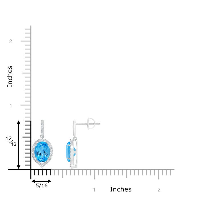 AAAA - Swiss Blue Topaz / 3.28 CT / 14 KT White Gold