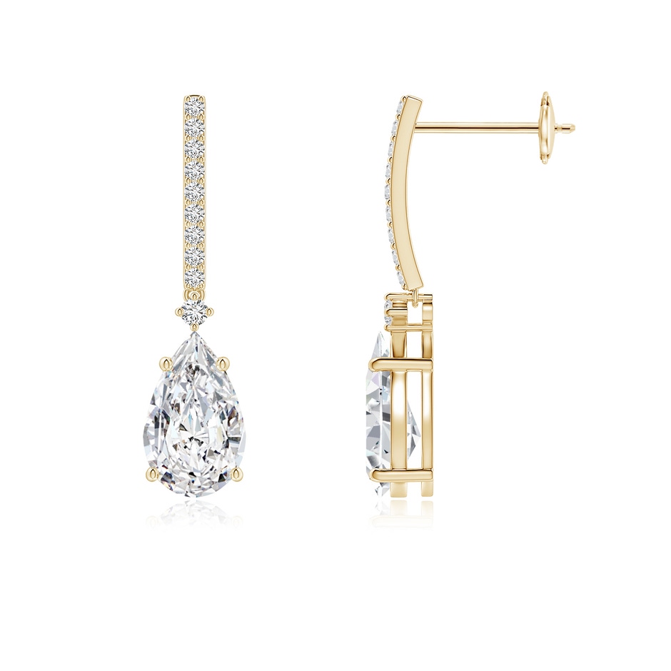 9x5.5mm HSI2 Pear-Shaped Diamond Drop Earrings in Yellow Gold 