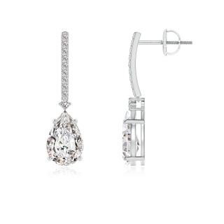 9x6mm IJI1I2 Pear-Shaped Diamond Drop Earrings in P950 Platinum