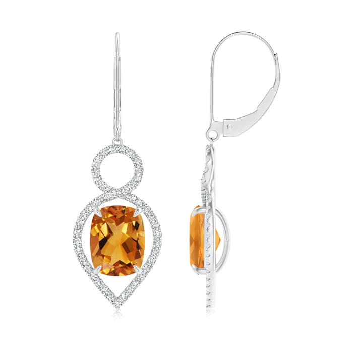 AA - Citrine / 4.33 CT / 14 KT White Gold