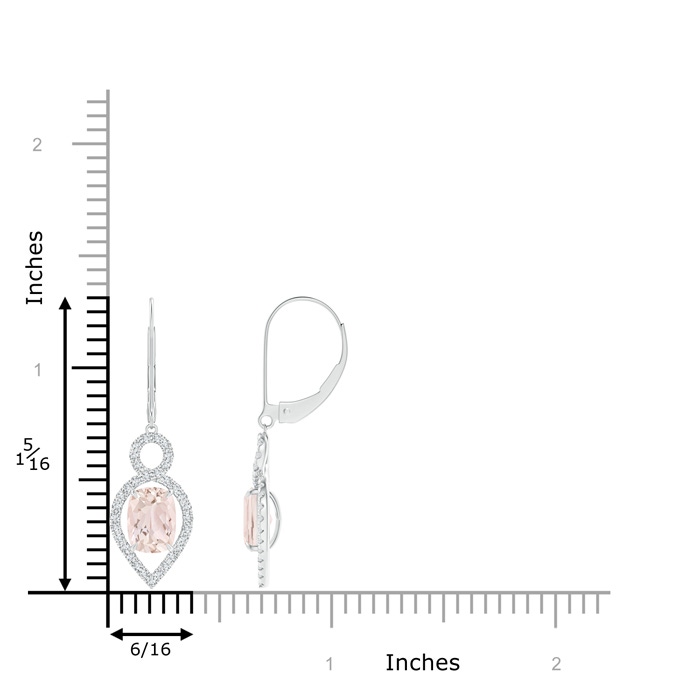 7x5mm A Cushion Morganite Infinity Drop Earrings with Diamonds in P950 Platinum product image
