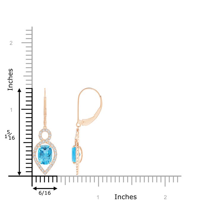 AAA - Swiss Blue Topaz / 2.33 CT / 14 KT Rose Gold