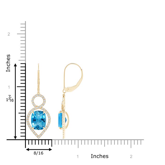 AAAA - Swiss Blue Topaz / 4.83 CT / 14 KT Yellow Gold