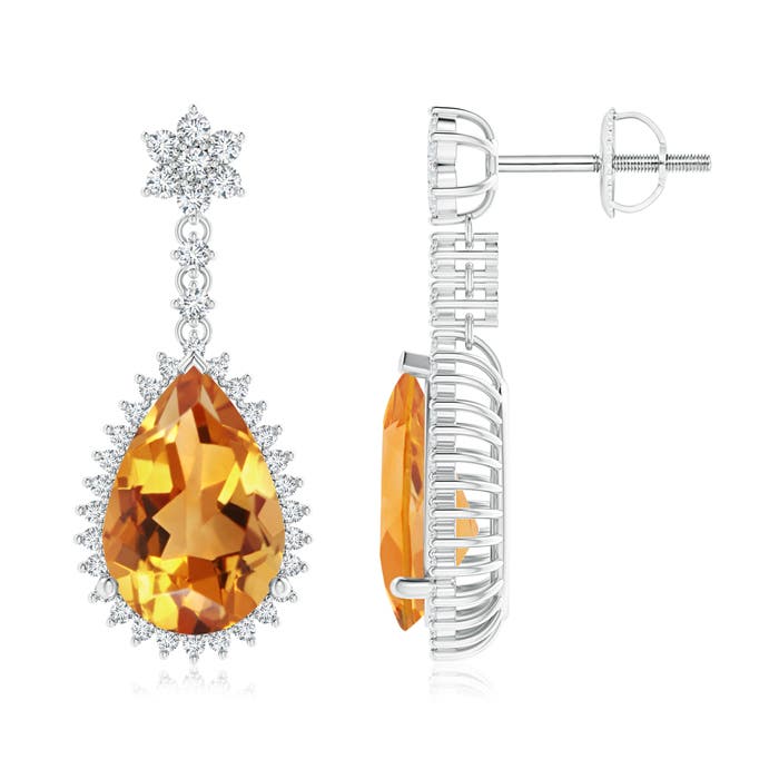 AA - Citrine / 5.29 CT / 14 KT White Gold