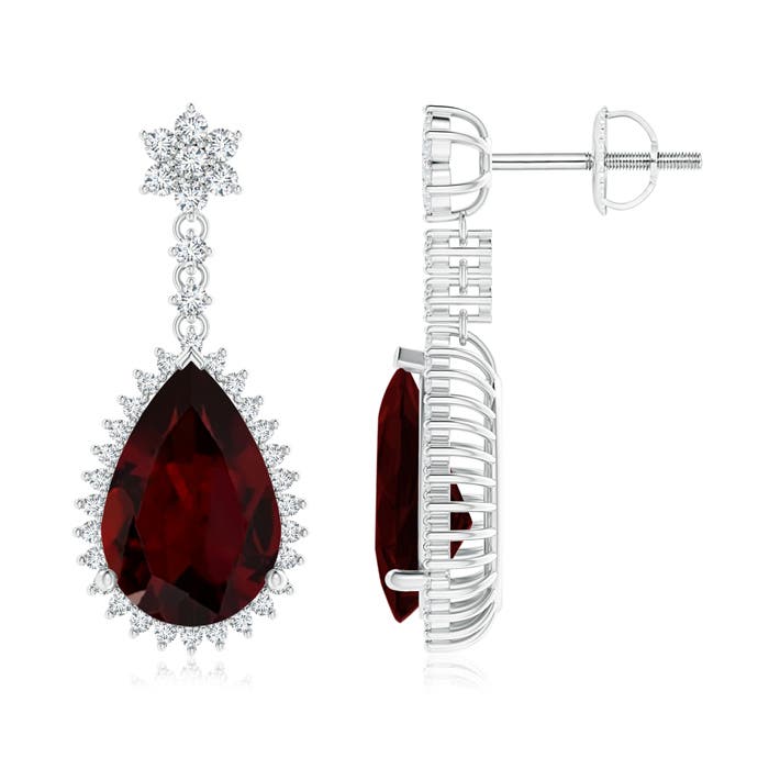 A - Garnet / 7.59 CT / 14 KT White Gold