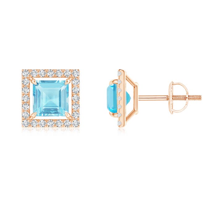 A - Swiss Blue Topaz / 1.79 CT / 14 KT Rose Gold