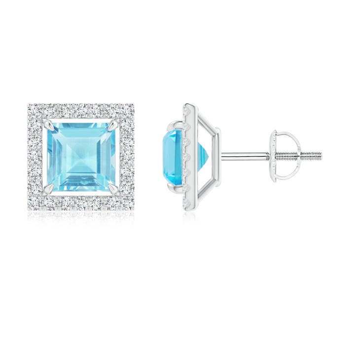 A - Swiss Blue Topaz / 3.08 CT / 14 KT White Gold