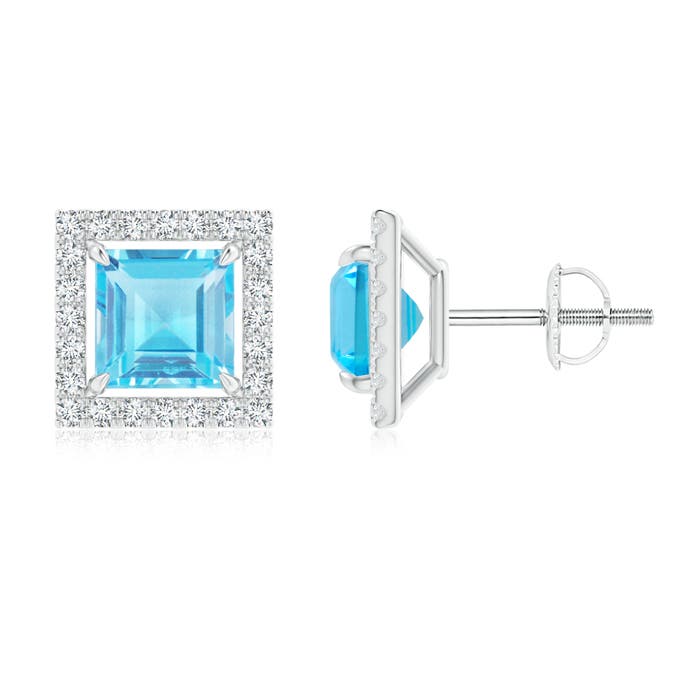 AA - Swiss Blue Topaz / 3.08 CT / 14 KT White Gold