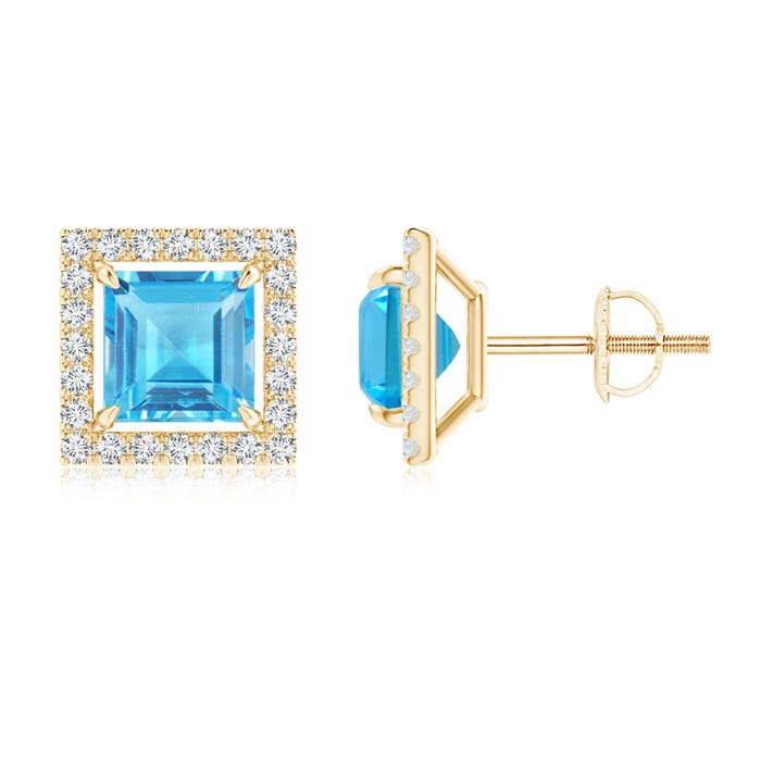 AAA - Swiss Blue Topaz / 3.08 CT / 14 KT Yellow Gold