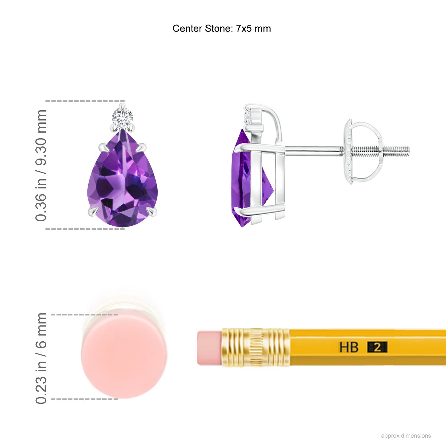 AAA - Amethyst / 1.23 CT / 14 KT White Gold