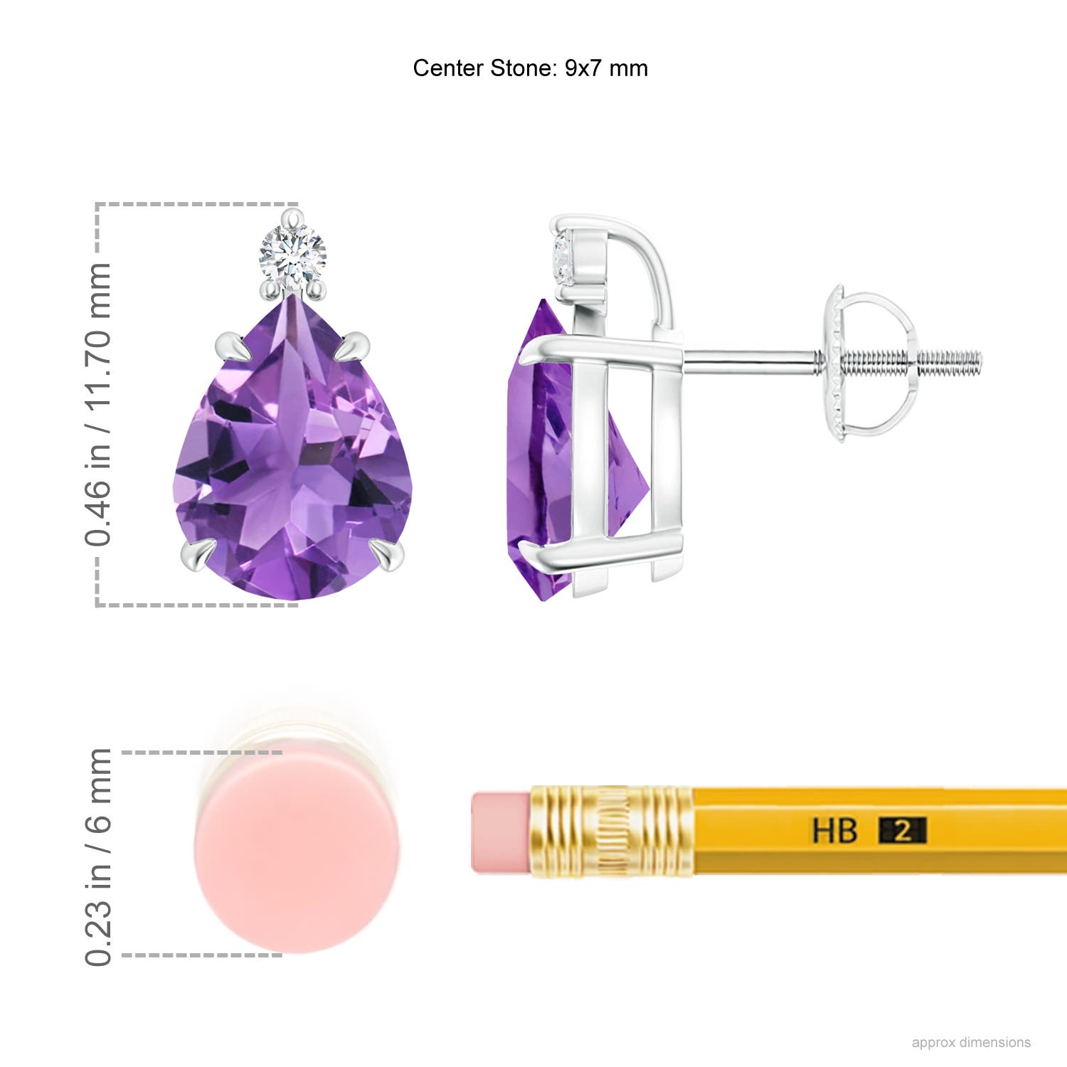 AA - Amethyst / 3.07 CT / 14 KT White Gold