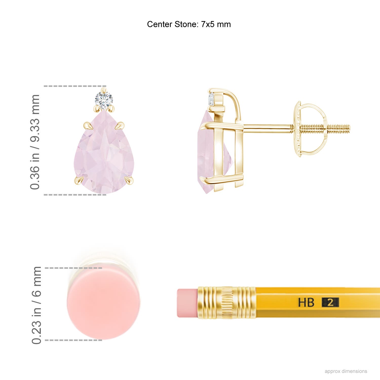 A - Rose Quartz / 1.13 CT / 14 KT Yellow Gold