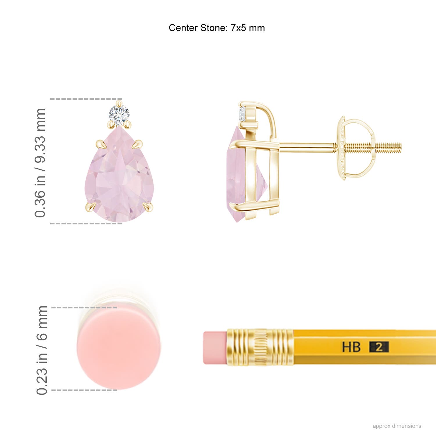 AA - Rose Quartz / 1.13 CT / 14 KT Yellow Gold