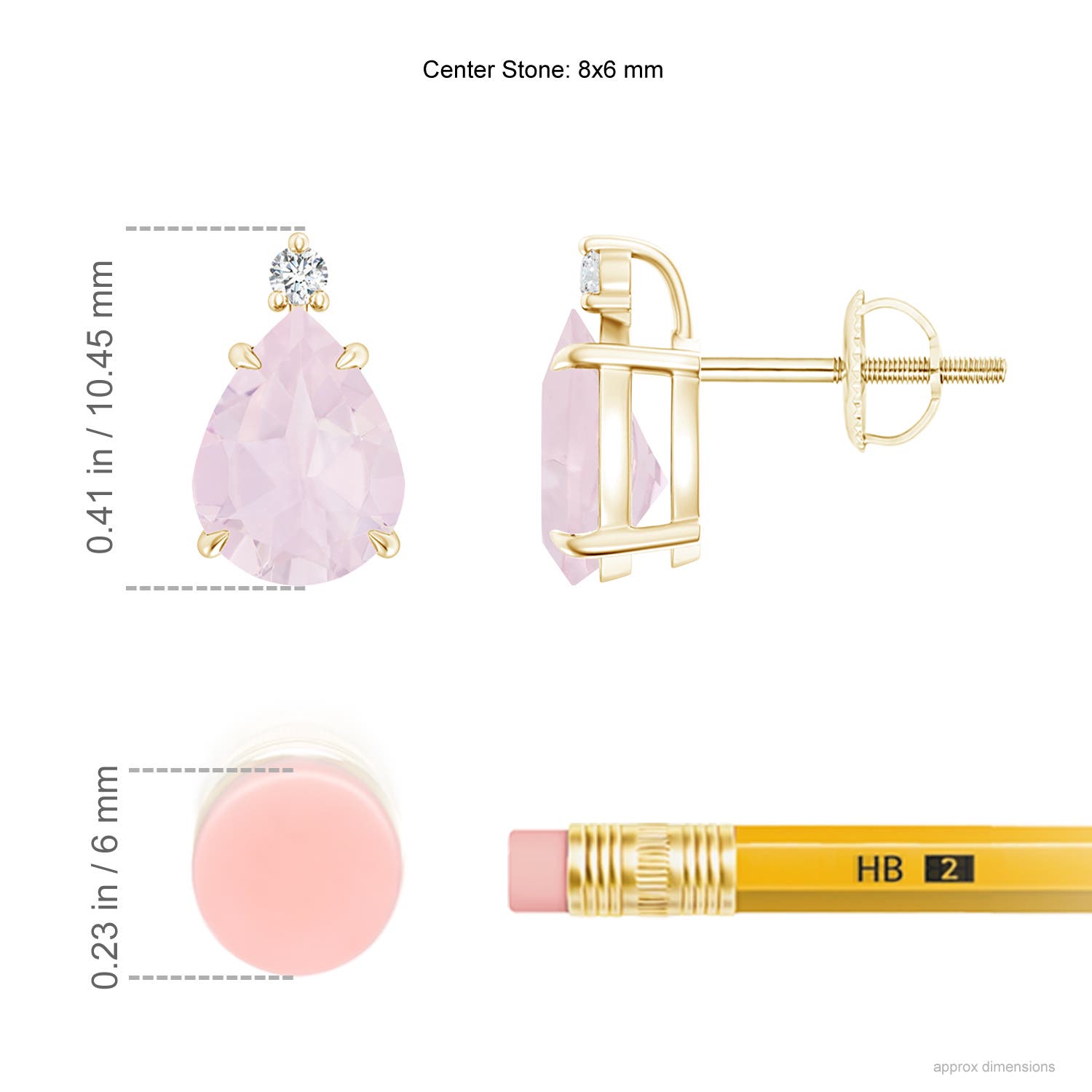 A - Rose Quartz / 2.24 CT / 14 KT Yellow Gold