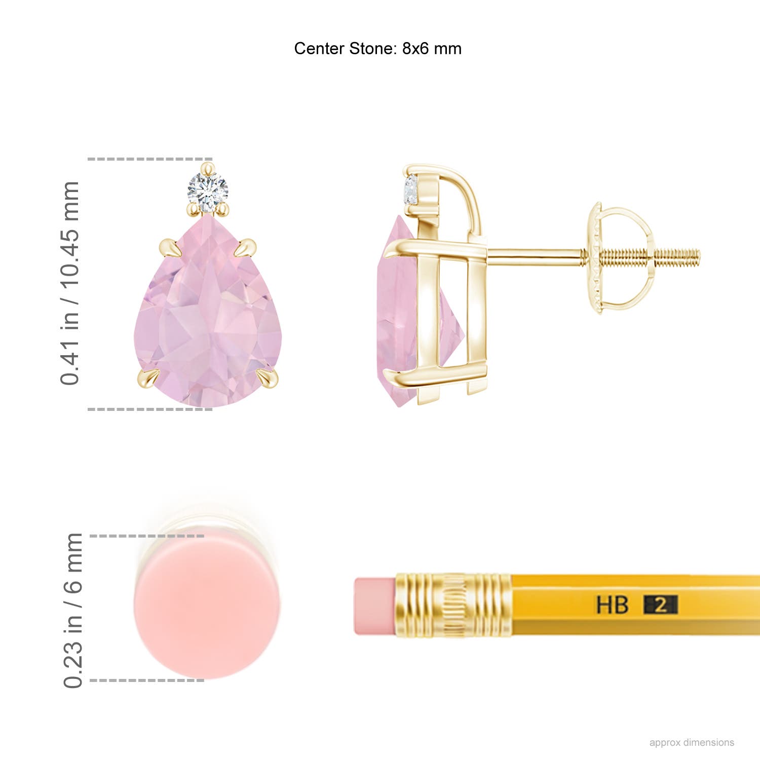 AAA - Rose Quartz / 2.24 CT / 14 KT Yellow Gold