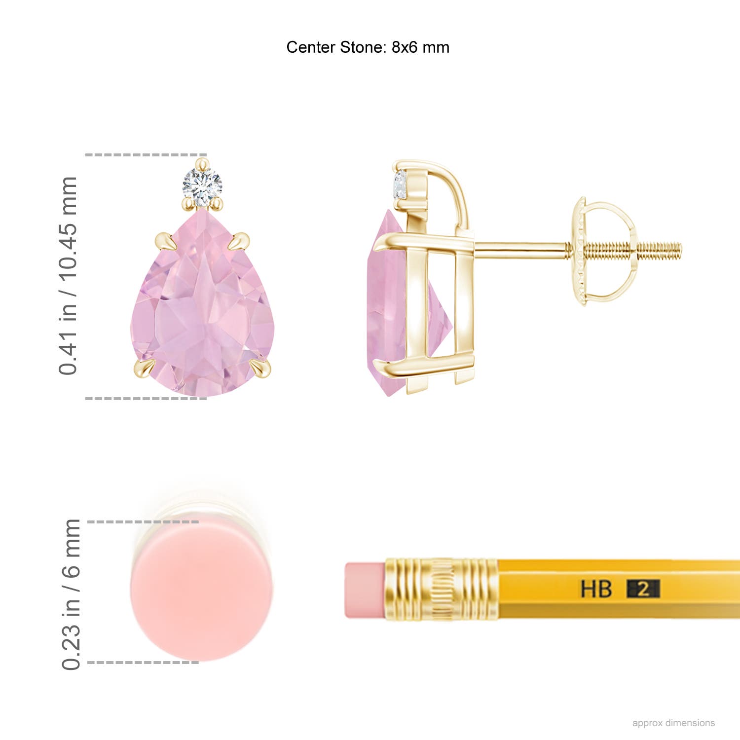 AAAA - Rose Quartz / 2.24 CT / 14 KT Yellow Gold