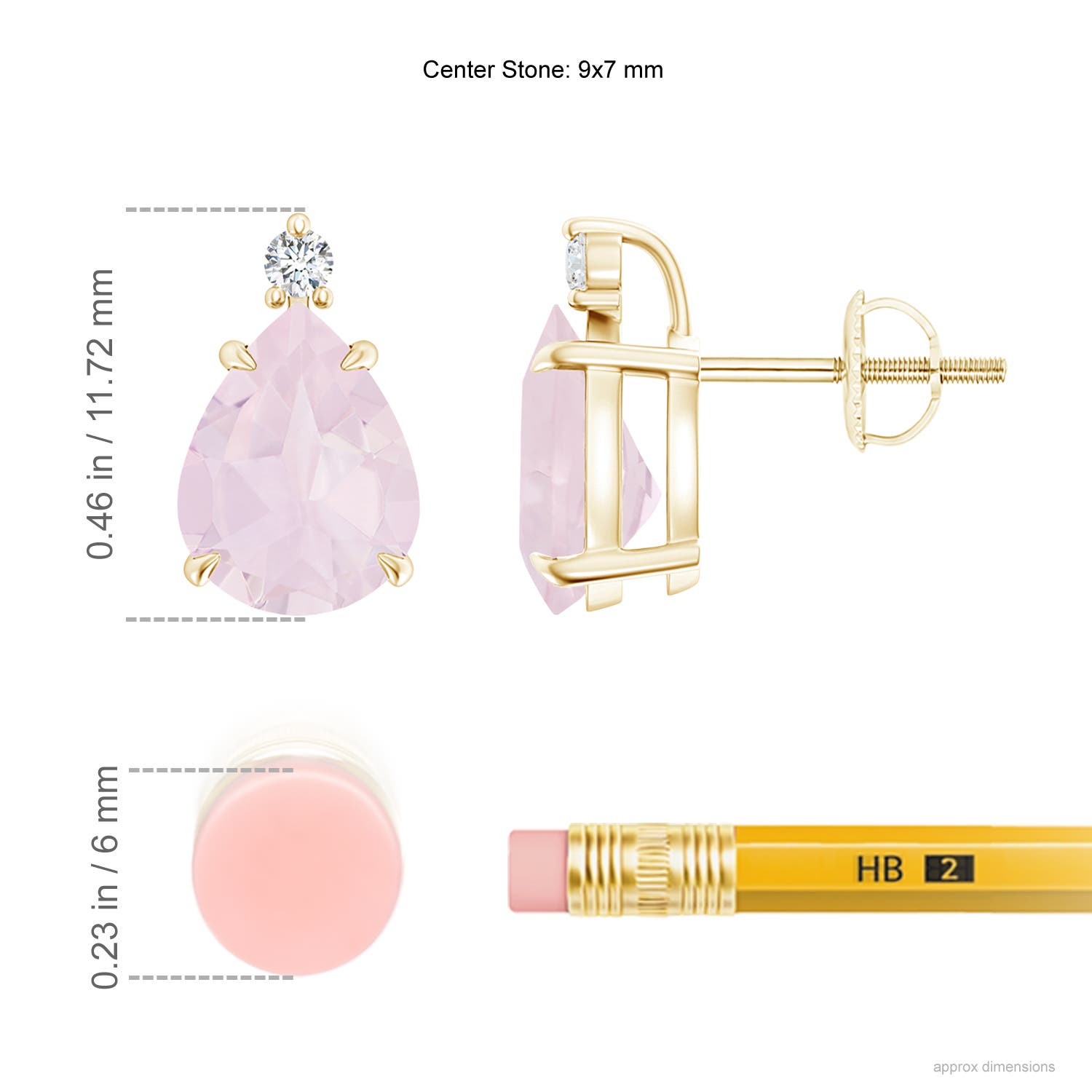 A - Rose Quartz / 3.07 CT / 14 KT Yellow Gold