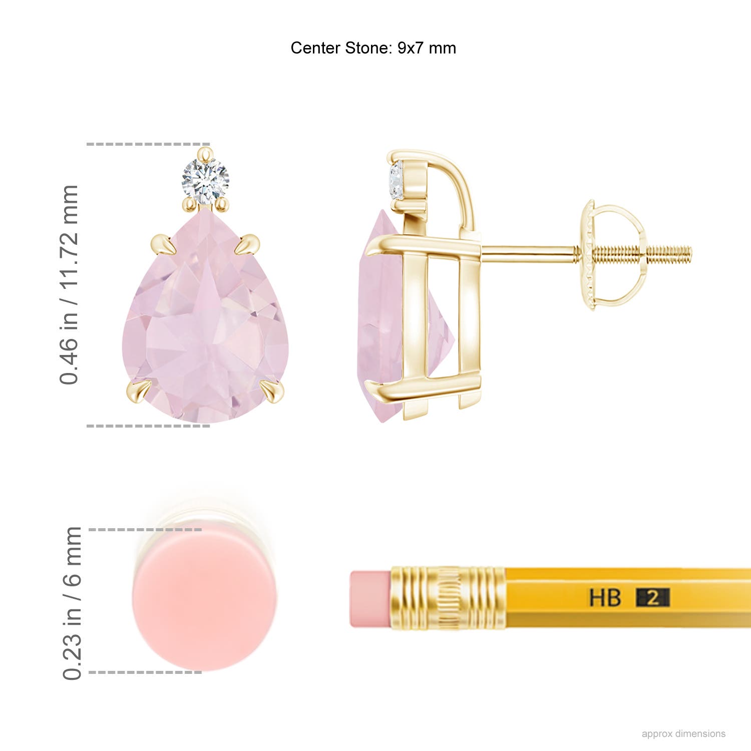 AA - Rose Quartz / 3.07 CT / 14 KT Yellow Gold