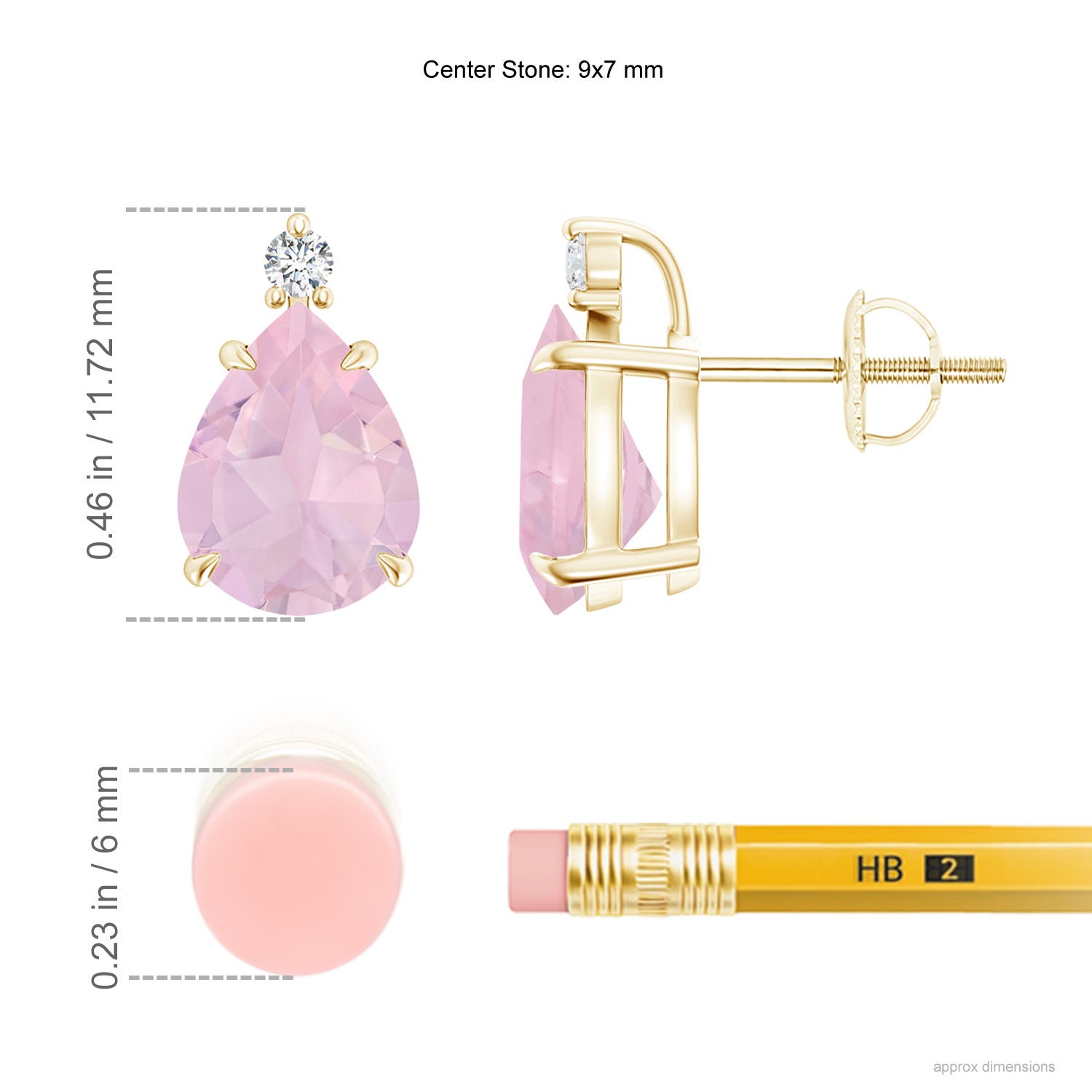 AAA - Rose Quartz / 3.07 CT / 14 KT Yellow Gold