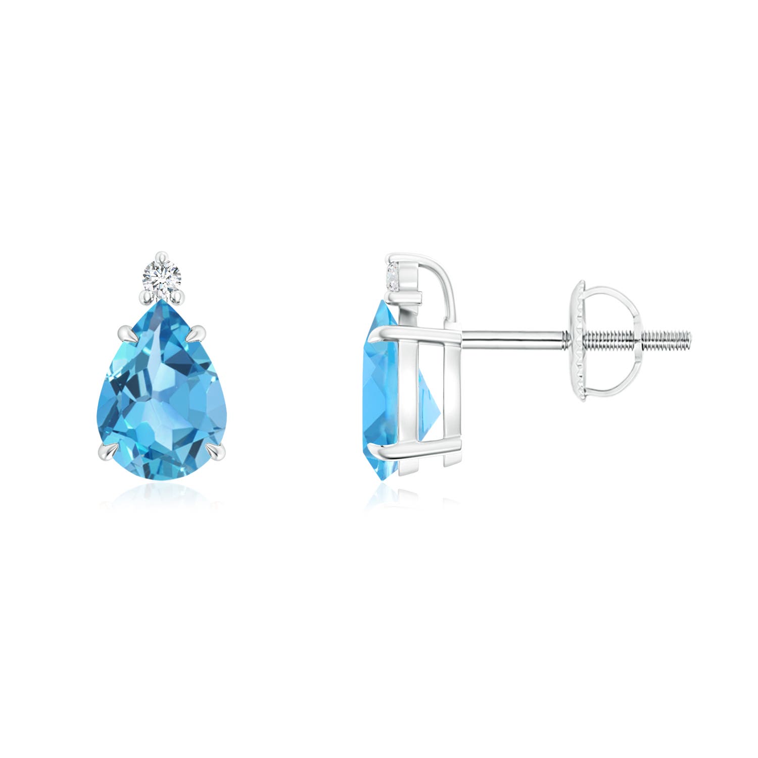 AA - Swiss Blue Topaz / 1.63 CT / 14 KT White Gold