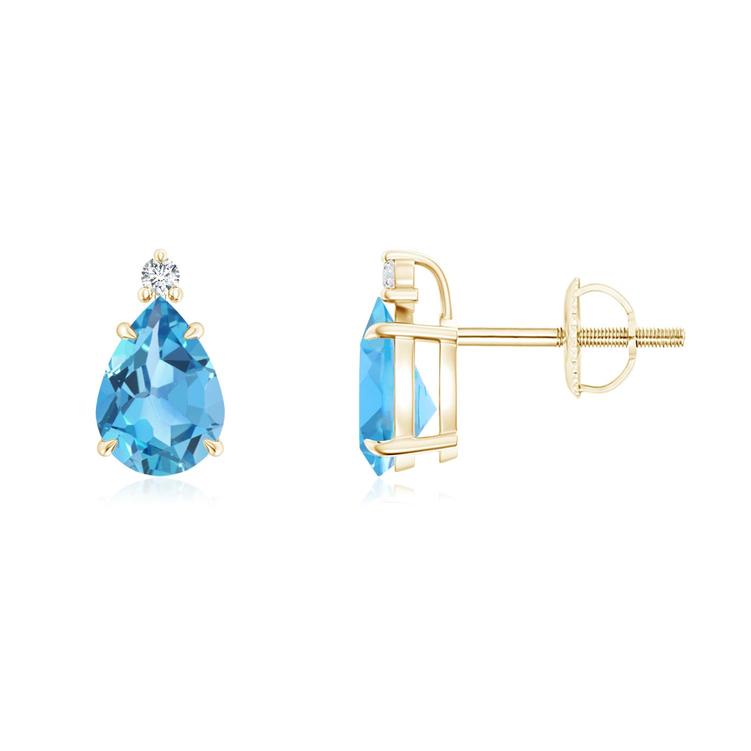 AA - Swiss Blue Topaz / 1.63 CT / 14 KT Yellow Gold