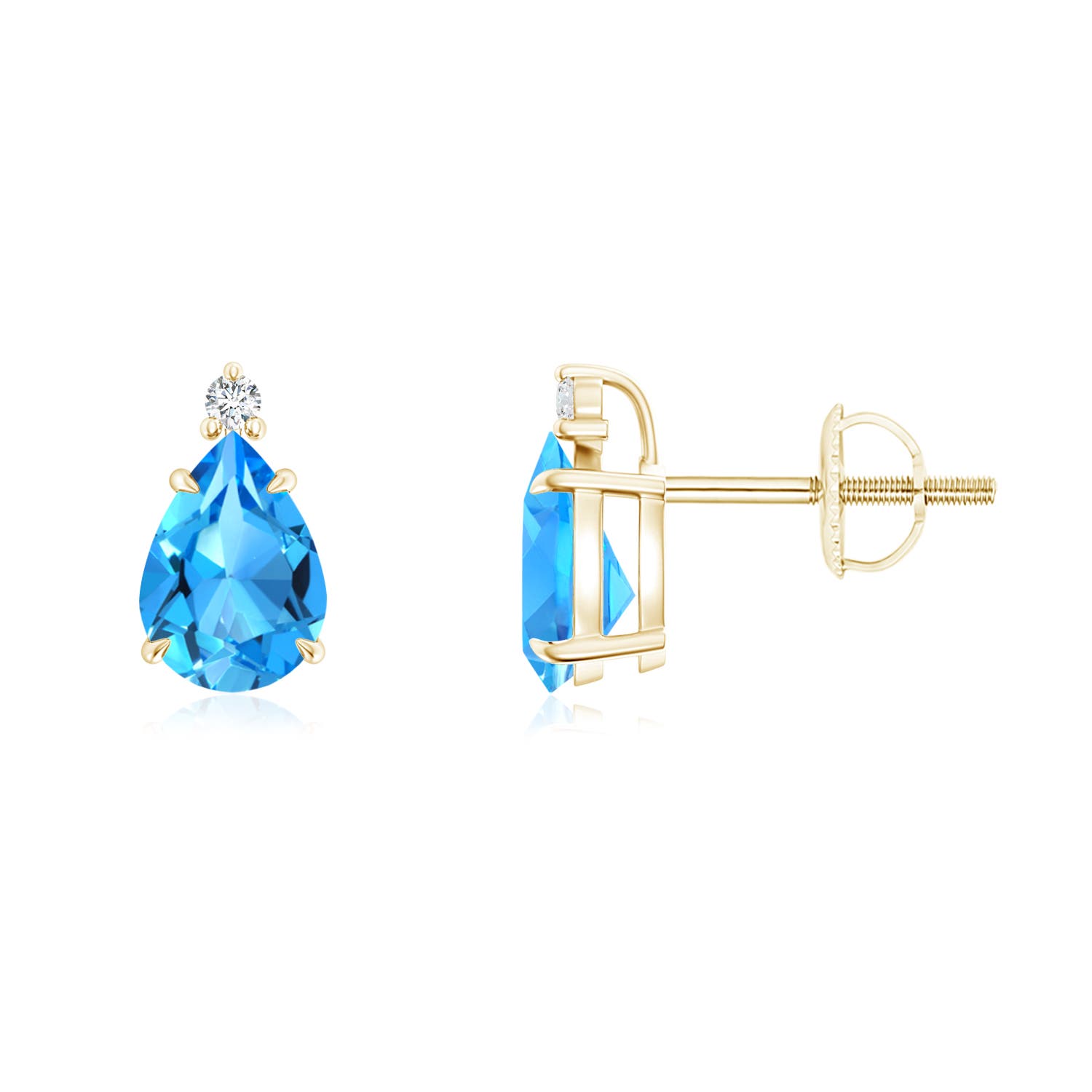 AAAA - Swiss Blue Topaz / 1.63 CT / 14 KT Yellow Gold