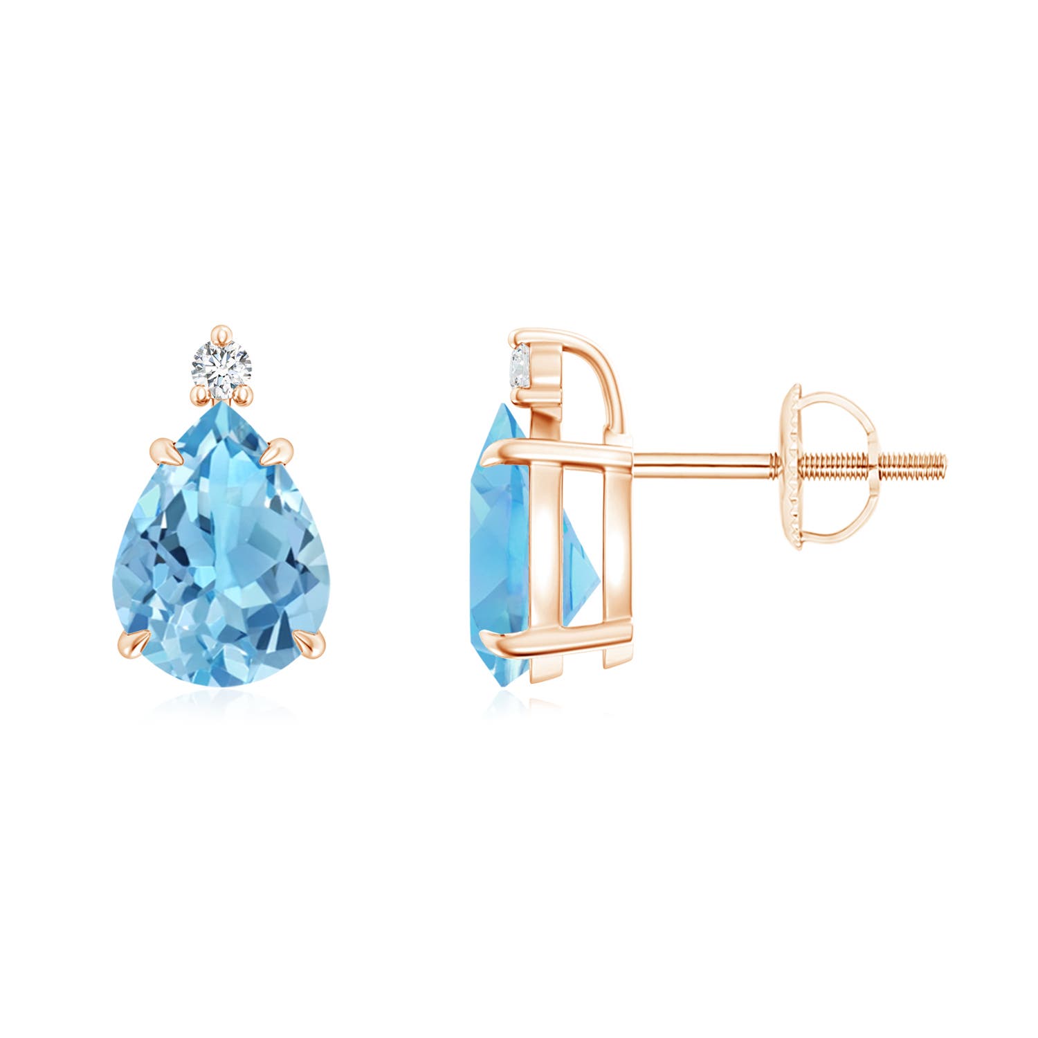 A - Swiss Blue Topaz / 3.14 CT / 14 KT Rose Gold