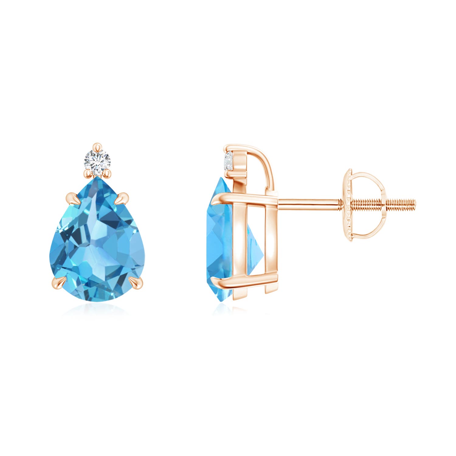 AA - Swiss Blue Topaz / 3.14 CT / 14 KT Rose Gold