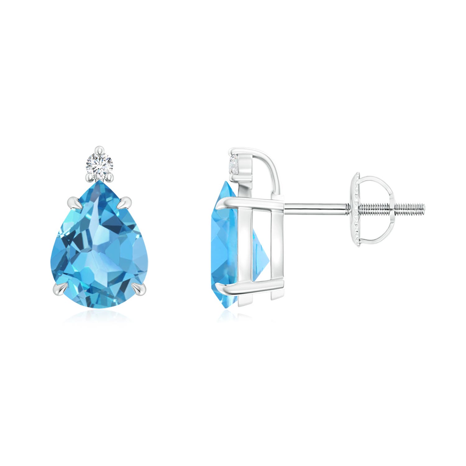 AA - Swiss Blue Topaz / 3.14 CT / 14 KT White Gold