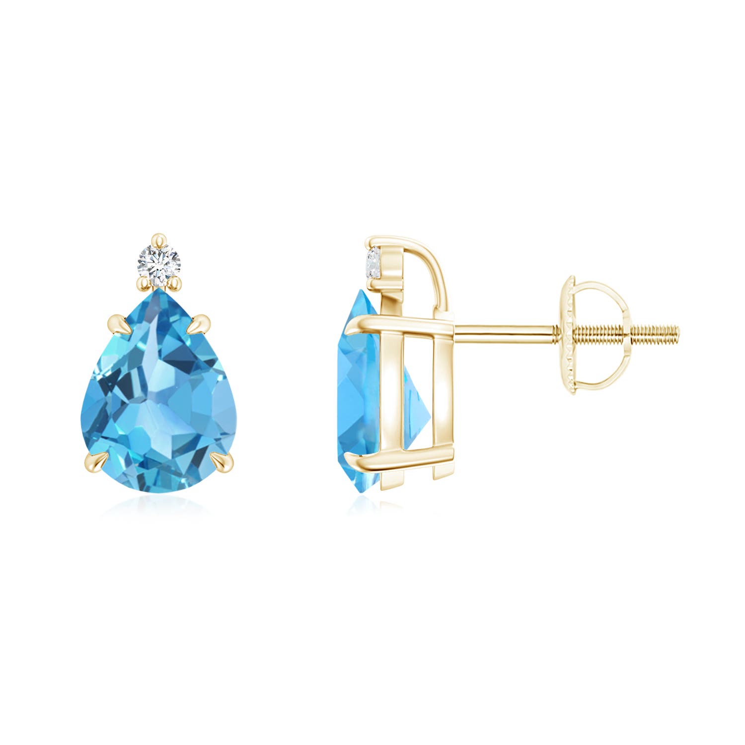 AA - Swiss Blue Topaz / 3.14 CT / 14 KT Yellow Gold