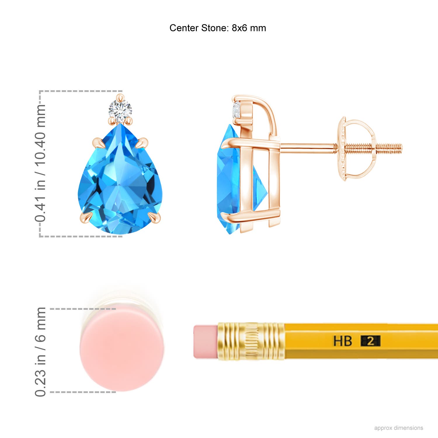 AAAA - Swiss Blue Topaz / 3.14 CT / 14 KT Rose Gold